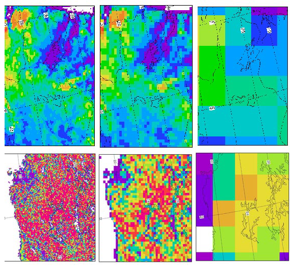 accurate model of what will happen. Resolution showing a horizontal grid spacing of 2.5 km (left), 7.5 km (middle) and 80 km (right) 