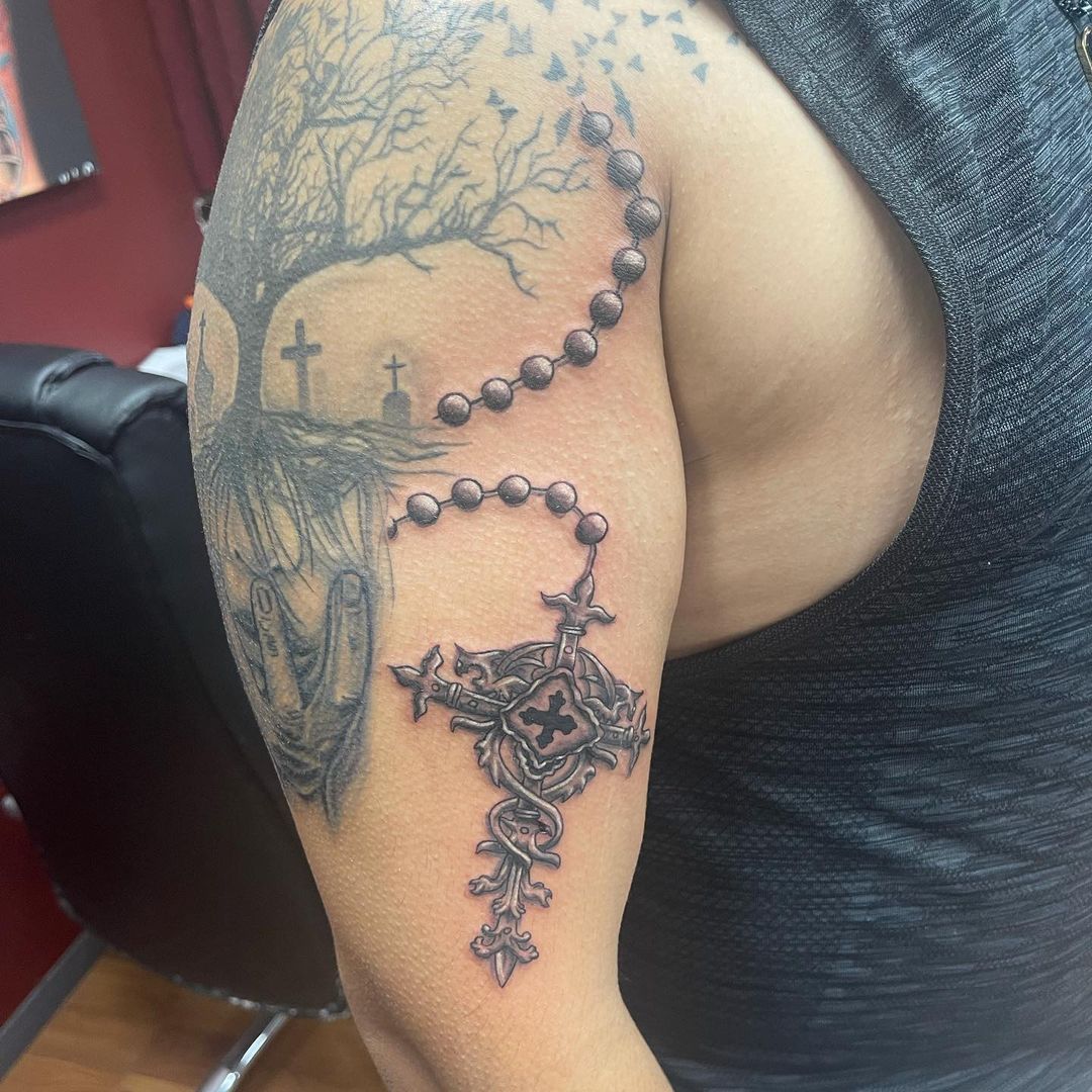 cross Rosary Tattoo 