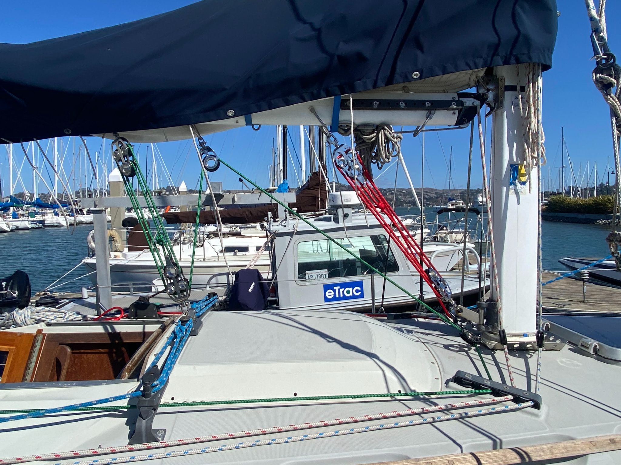 mainsheet on a sailboat