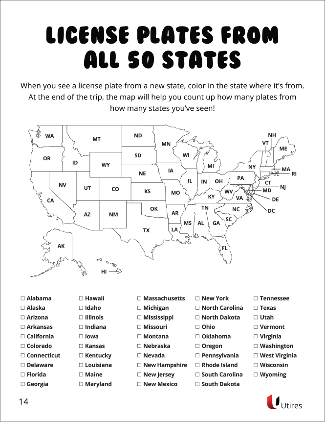 Play the license plate game on your next road trip with the kids using this simple free printable.