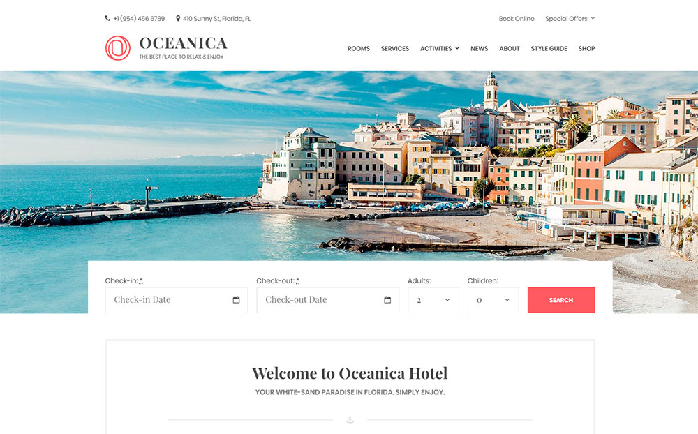 Oceanica - Tema WordPress para reservas de hotel