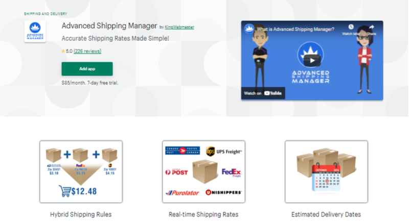 Advacnced Shipping Manager Shopify App