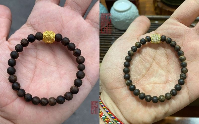 Vòng trầm hương cho người mệnh Thổ nên có màu vàng, bạc, trắng,...