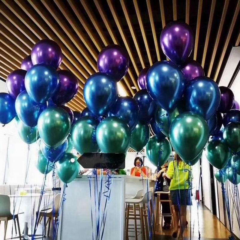 10pcs PEARL LATEX METALLIC CHROME BALLOONS 10/" Air Baloons Birthday Party