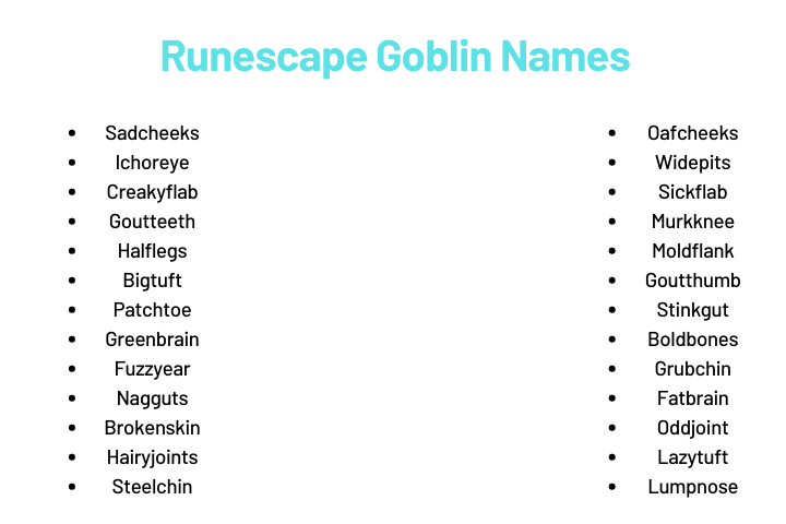 Runescape Goblin Names