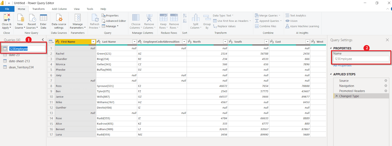 Power BI Transform Data: Renaming Tables in Power BI