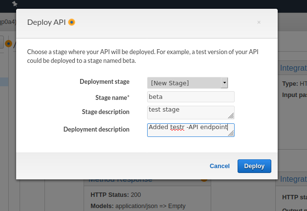 Choosing a stage for API Deployment