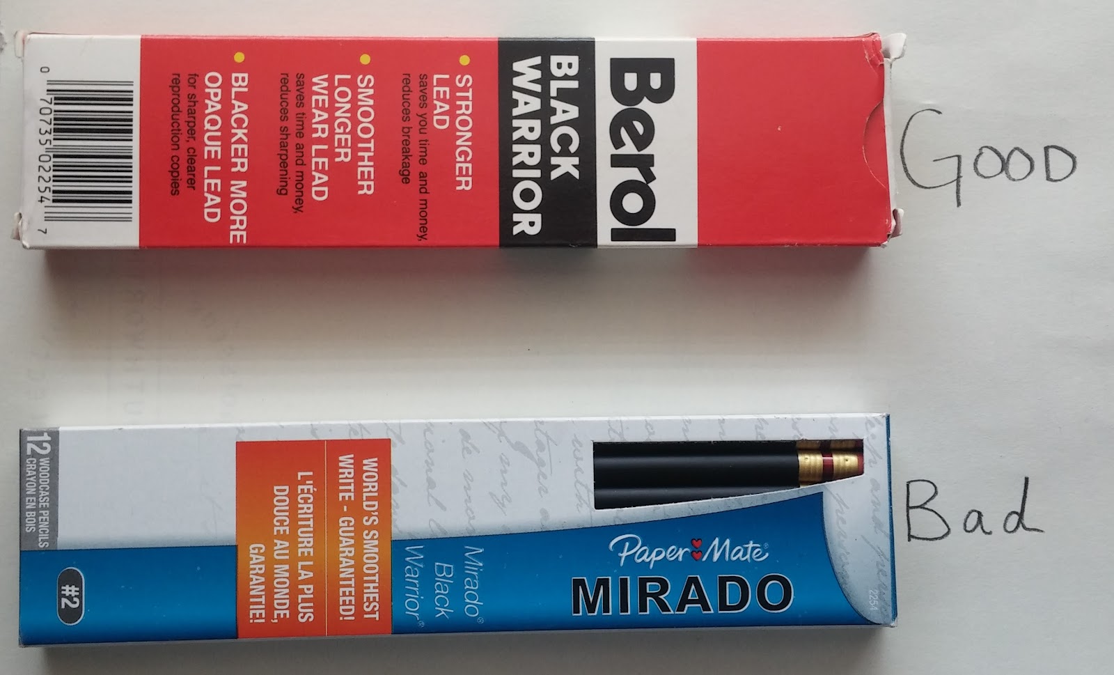 Papermate Mirado Black Warrior vs Mirado Classic pencil