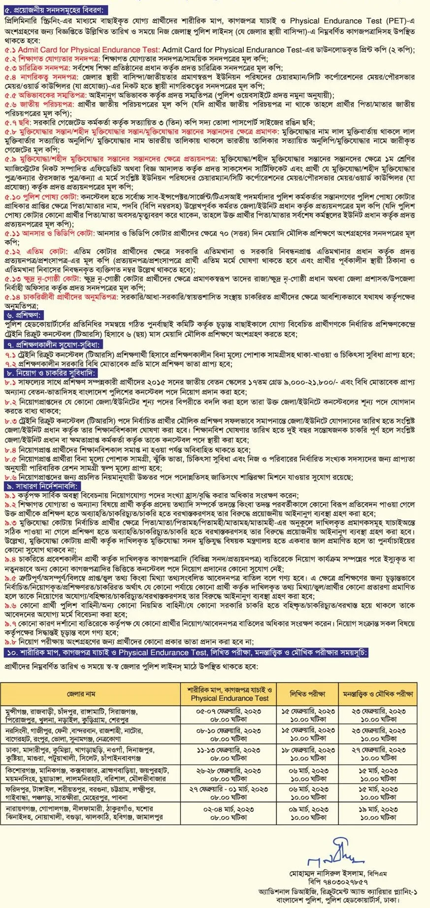 Police Recruitment Circular 2022 (Constable Recruitment 2023) - Bangladesh Police Constable Recruitment 2023 - Latest Police Recruitment Circular - New Police Constable Job Circular - NeotericIT.com