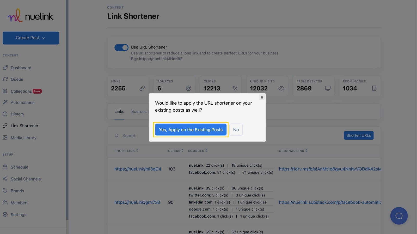 Nuelink Link shortener 