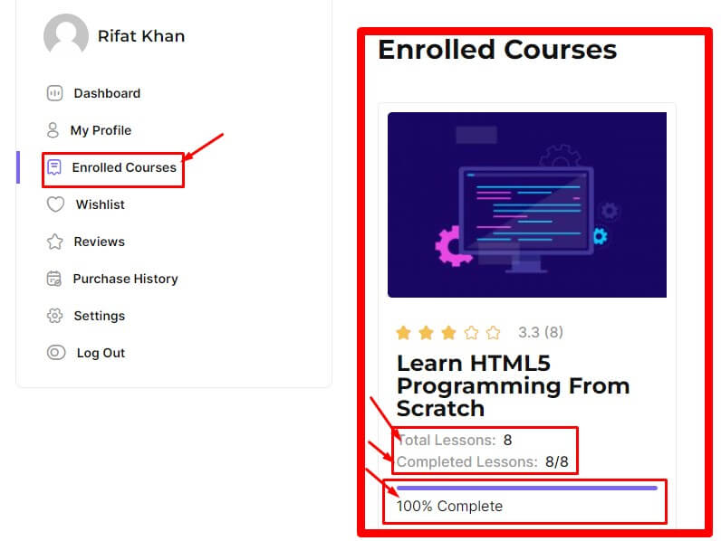 enrolled courses