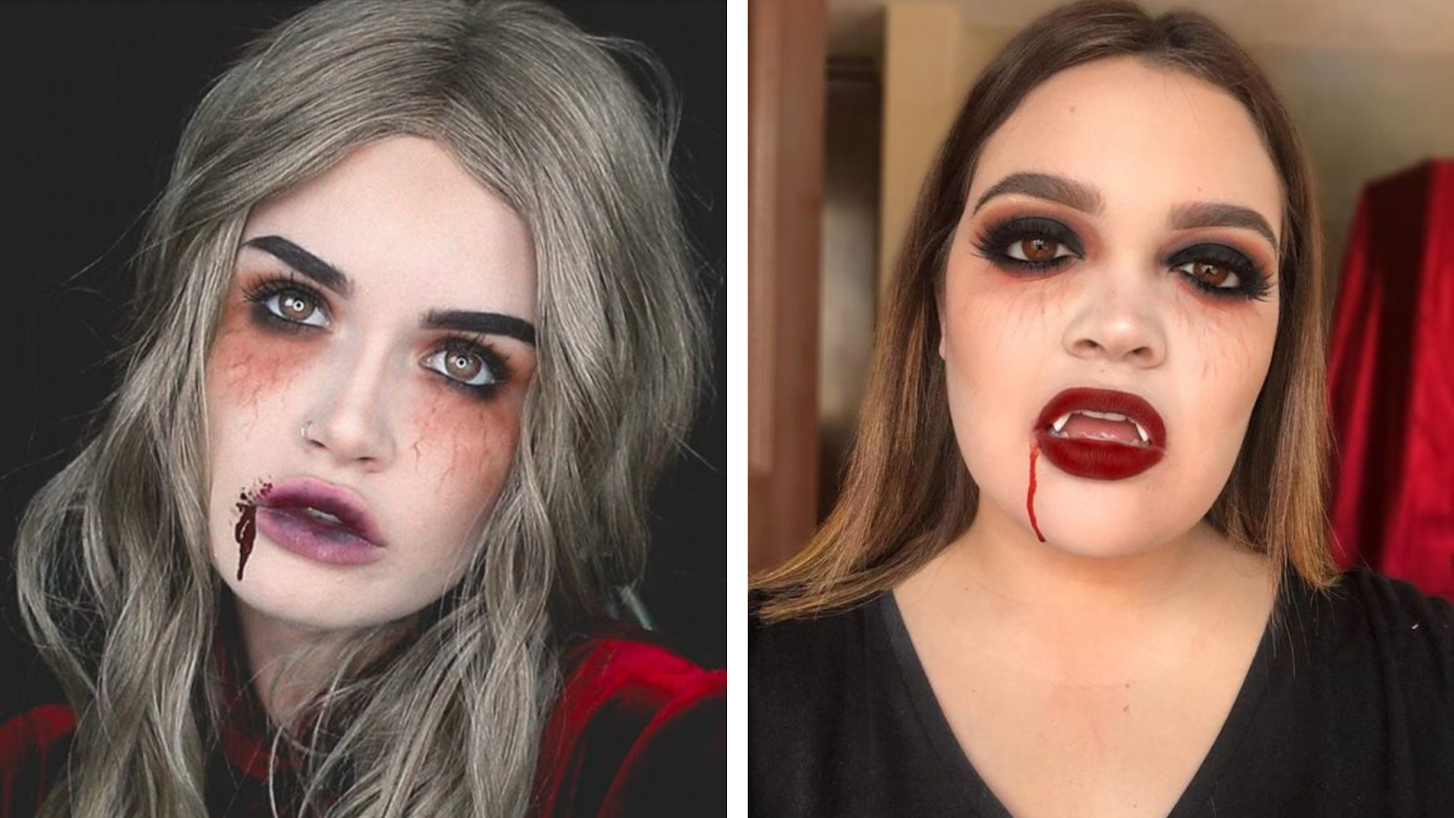 Maquiagem de vampiro de olhos assustadores