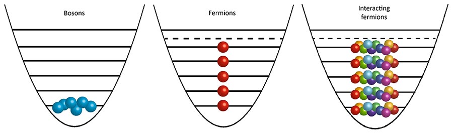 Comparison between boson and fermion interactions