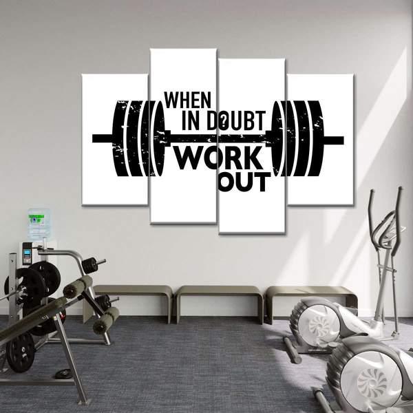 When In Doubt Work Out Multi Panel Canvas Wall Art