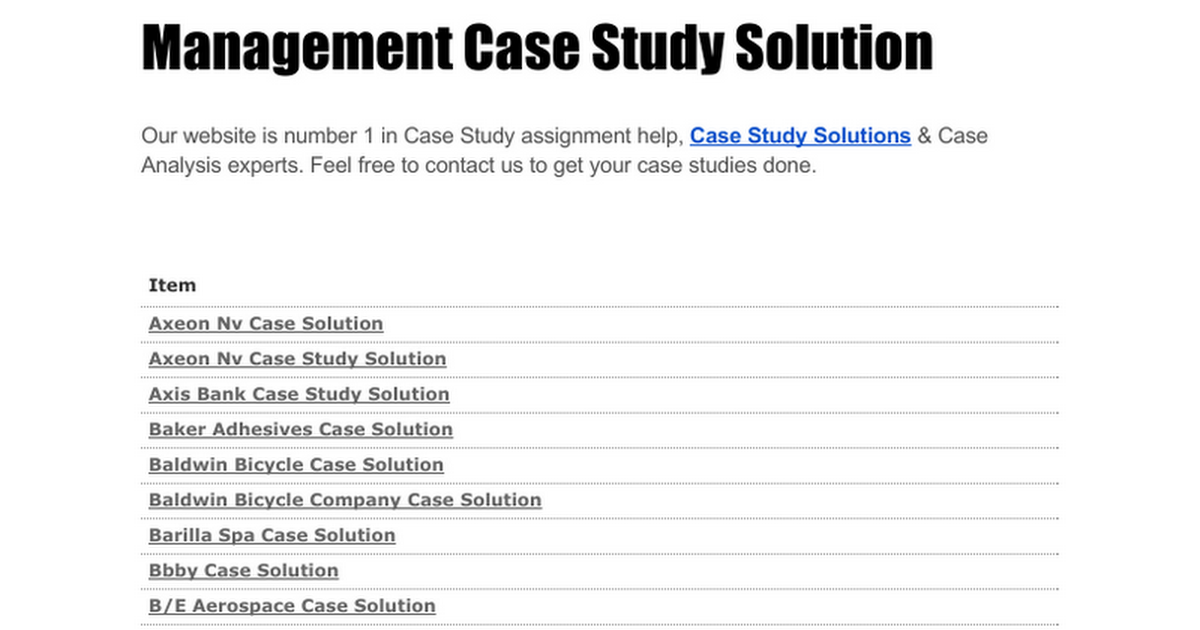 case study with solution