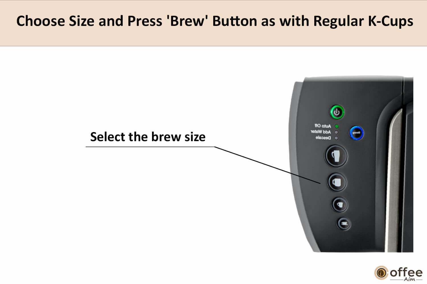 In this picture, I'm illustrating the brew sizes.