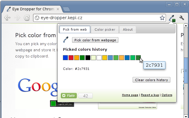 ePlusGo - ekstensi Eye Dropper untuk mengetahui warna sebuah website