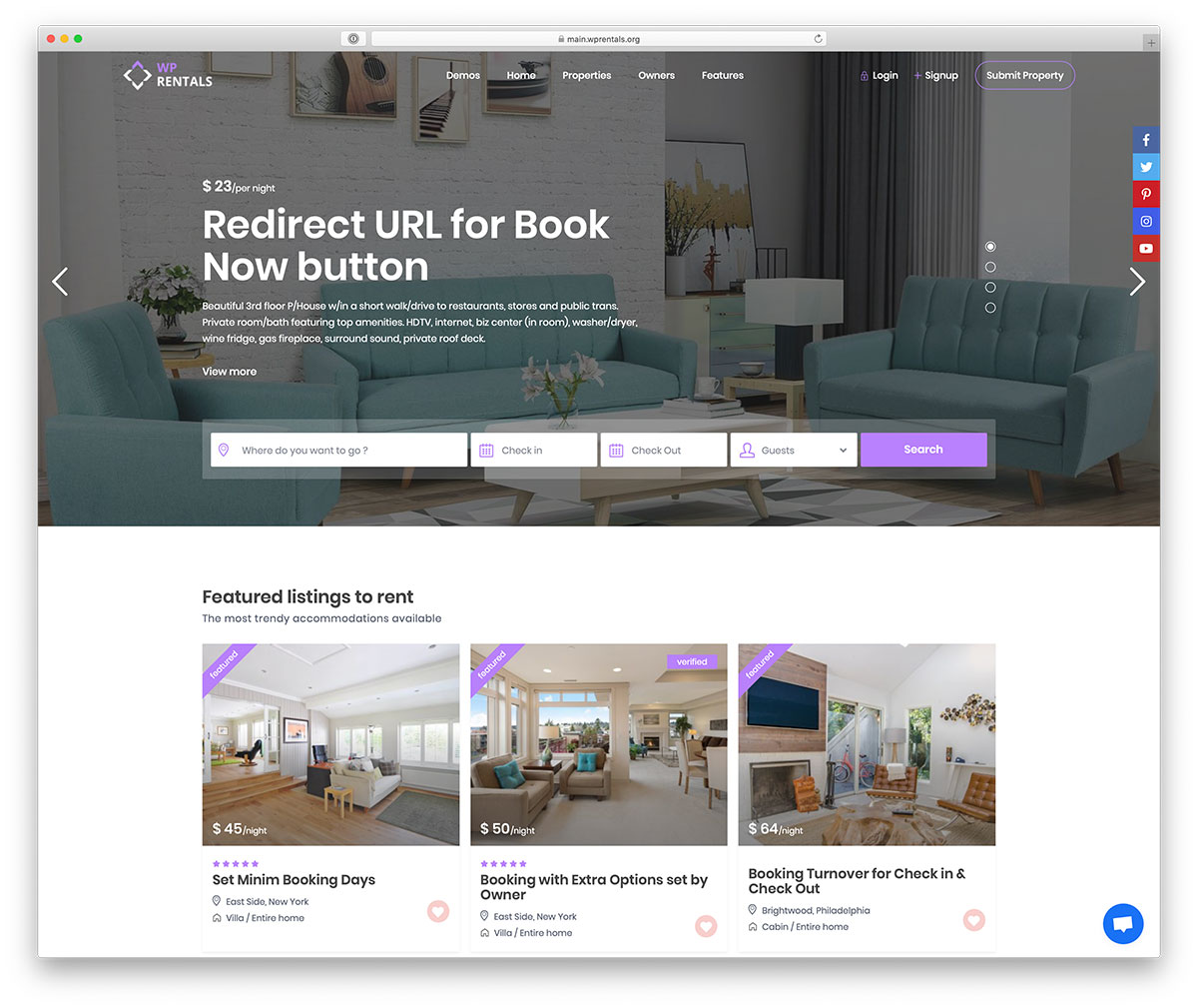 tema de WordPress para alquiler vacacional
