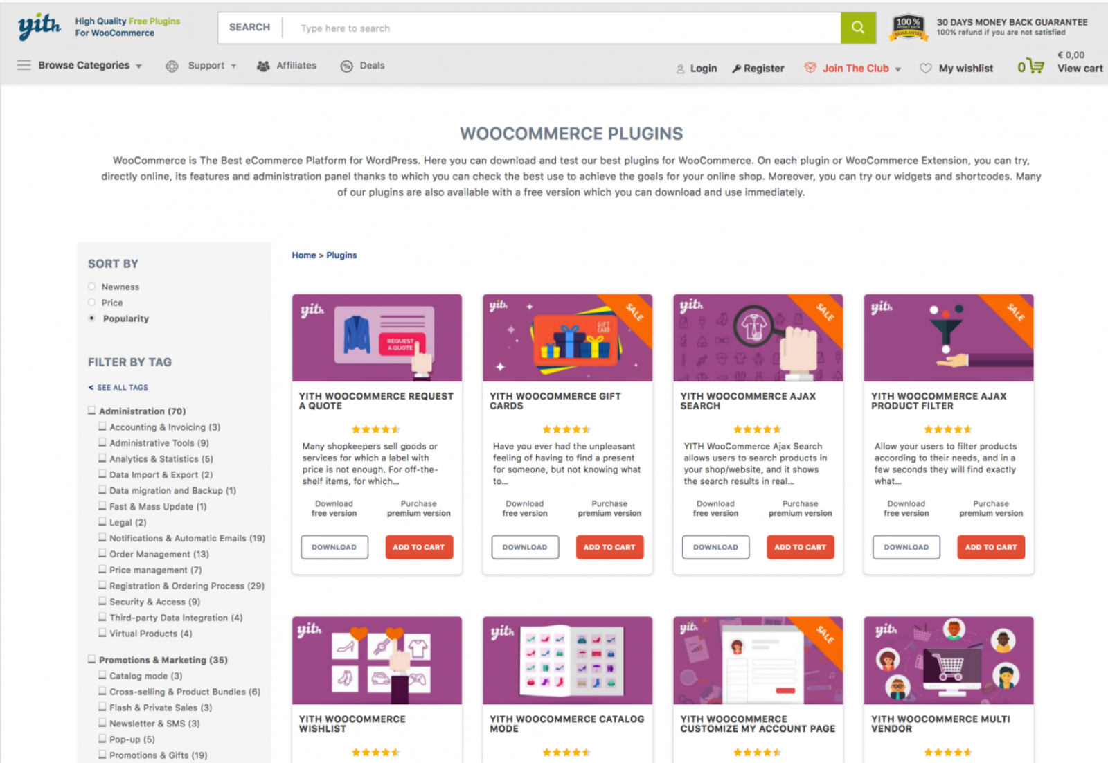 Yith woocommerce extension store