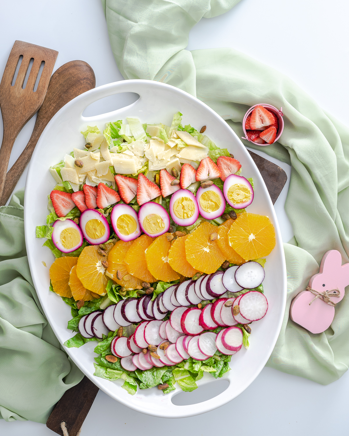 Easter salad served on a plate