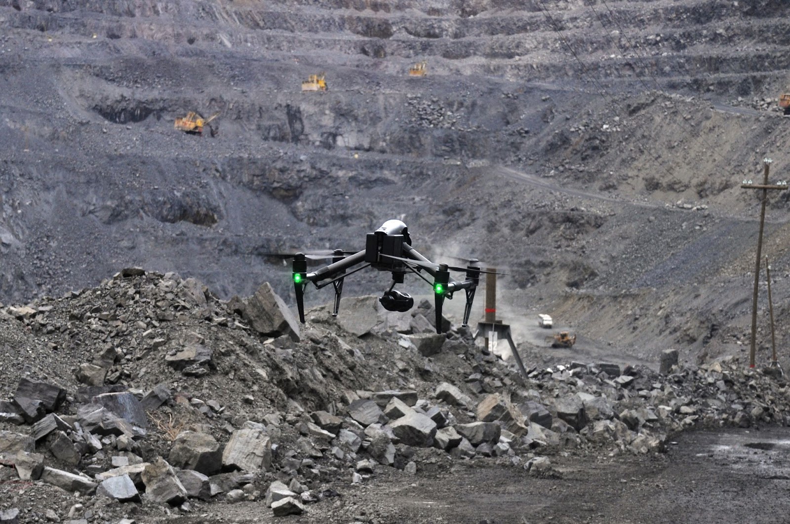 Autonomous drone at a surface mine