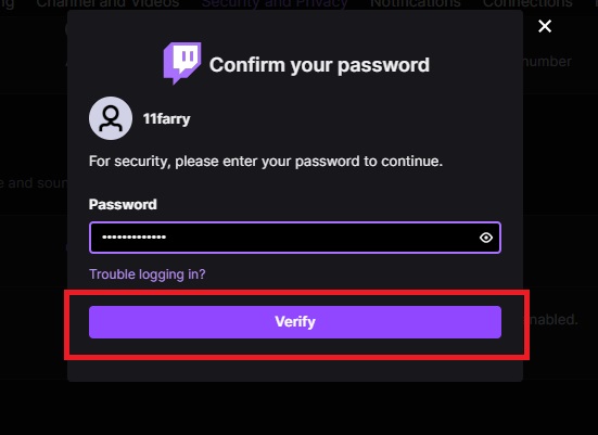 Reset Twitch Password