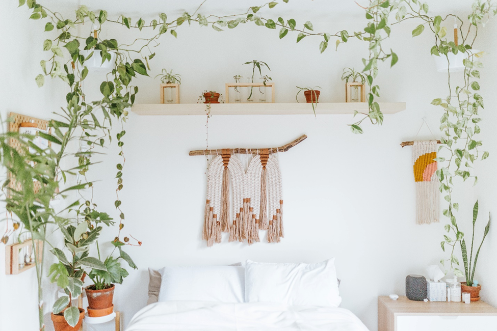 Whether you’re a condo-dweller or a home buddy, houseplants are perfect companions to prettify your bedroom. | Photo from Unsplash