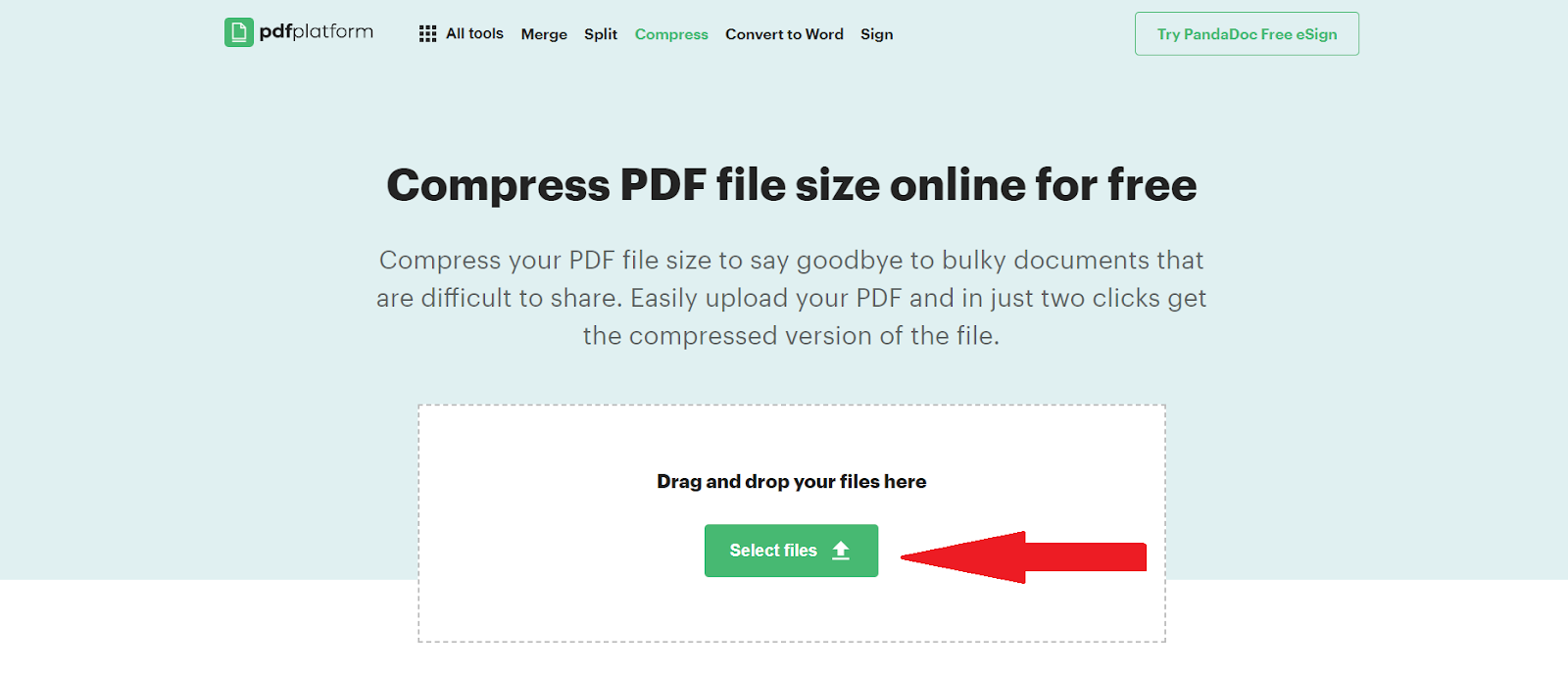 Compress tool by PDFplatform