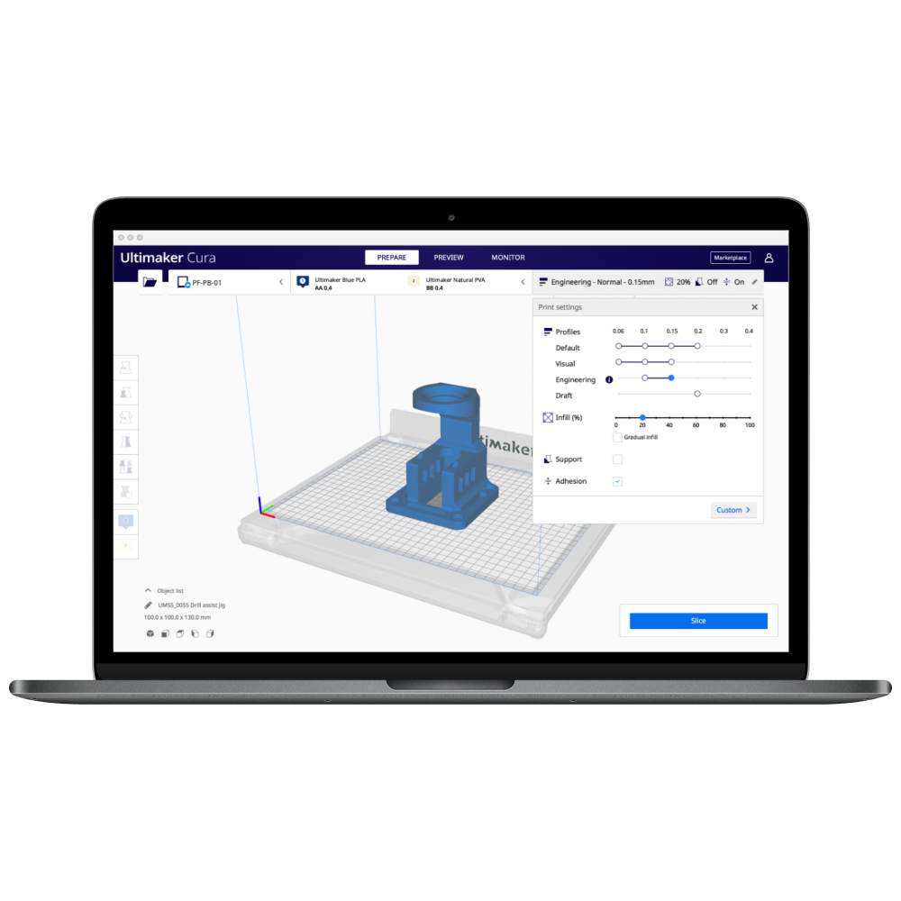 UltiMaker is an open-source slicing 3D printing software
