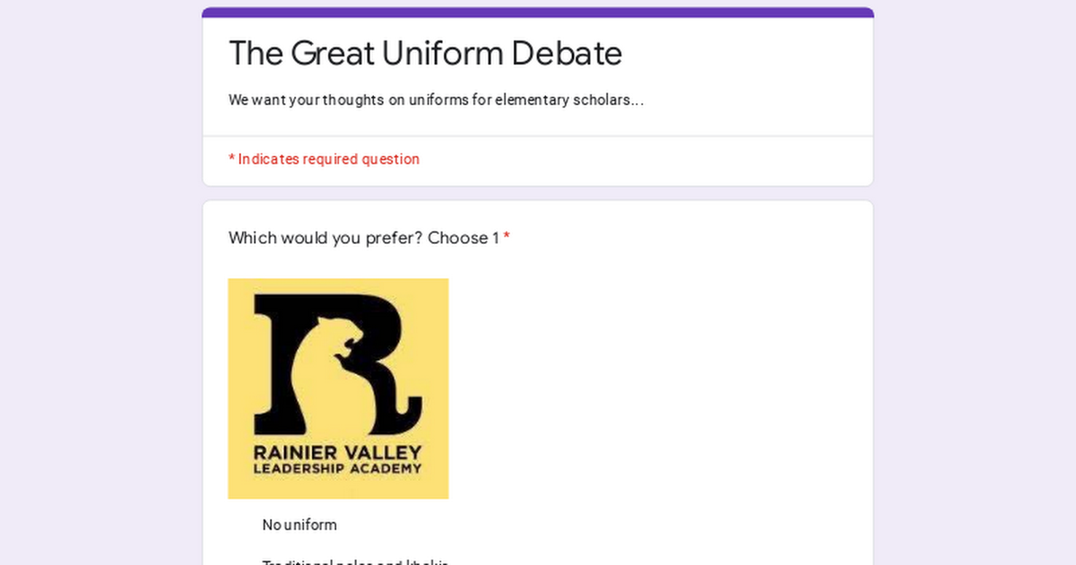 The Great Uniform Debate