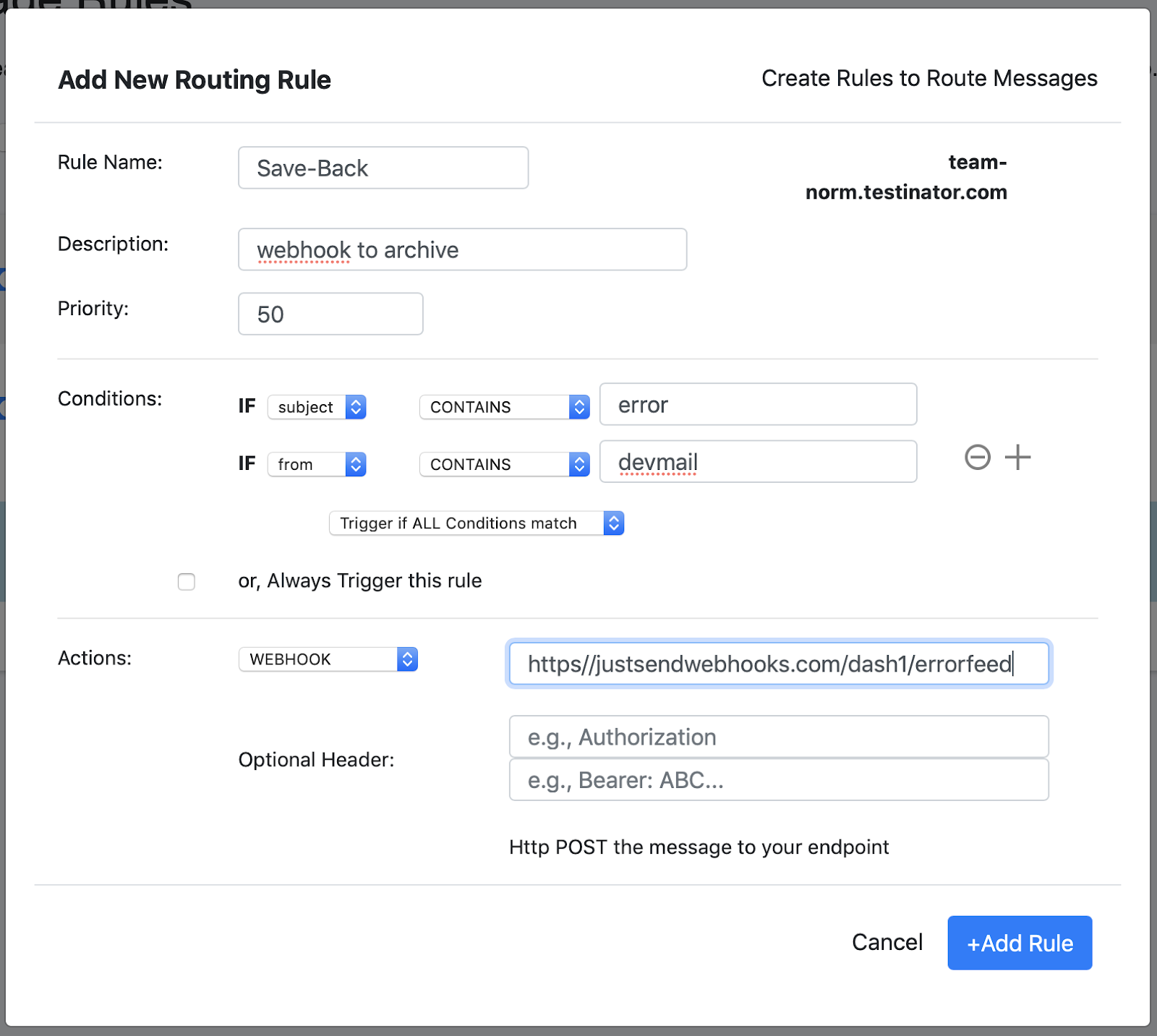 Routing Rules