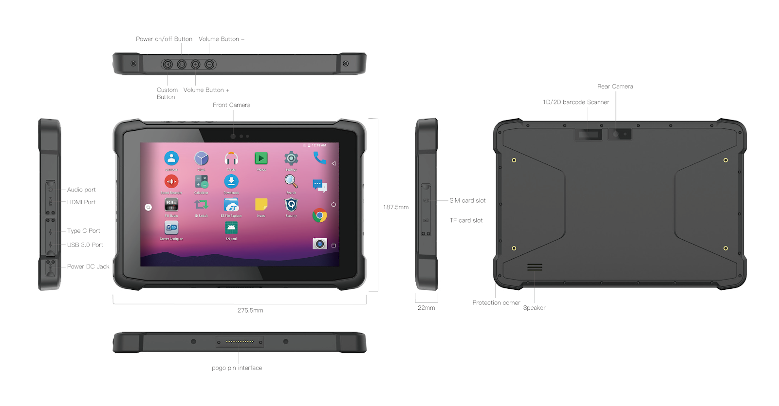 10 inch GMS Android rugged tablets, high performance 5G Military tablets with NFC-Rugged tablet