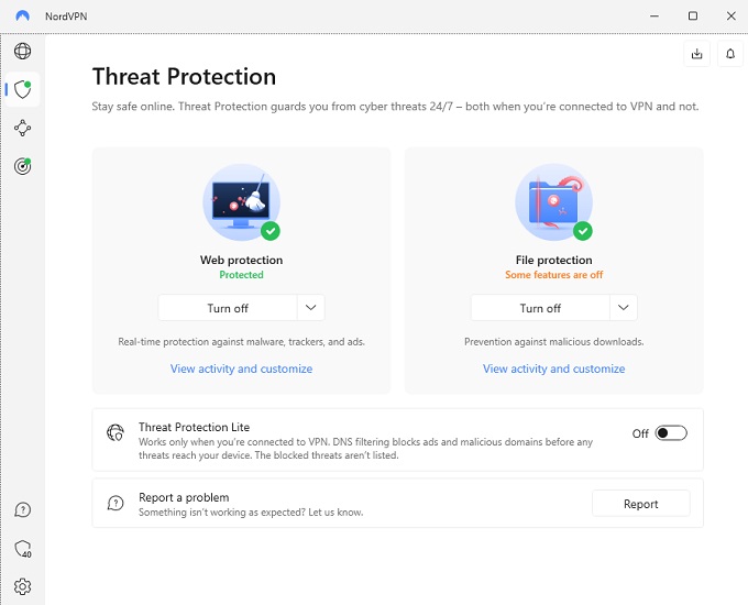 NordVPN's Threat Protection feature