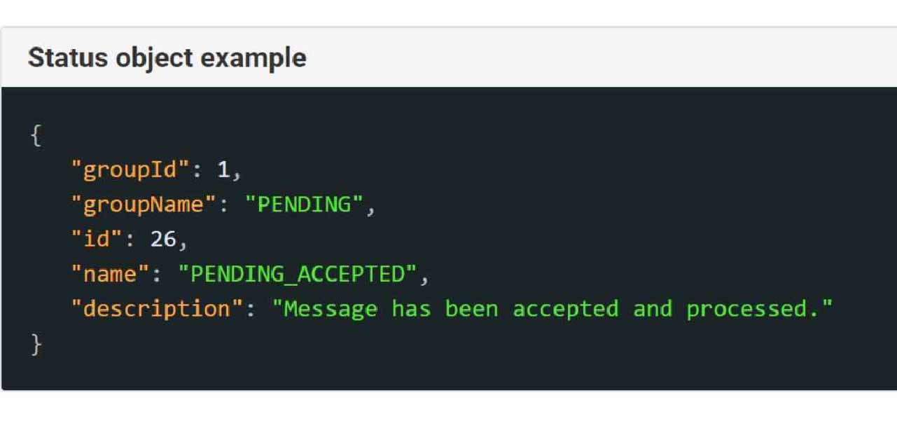 Code snippet from Plivo SMS API