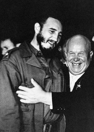 Fidel Castro and Nikita Khrushchev in fond embrace as they meet ...