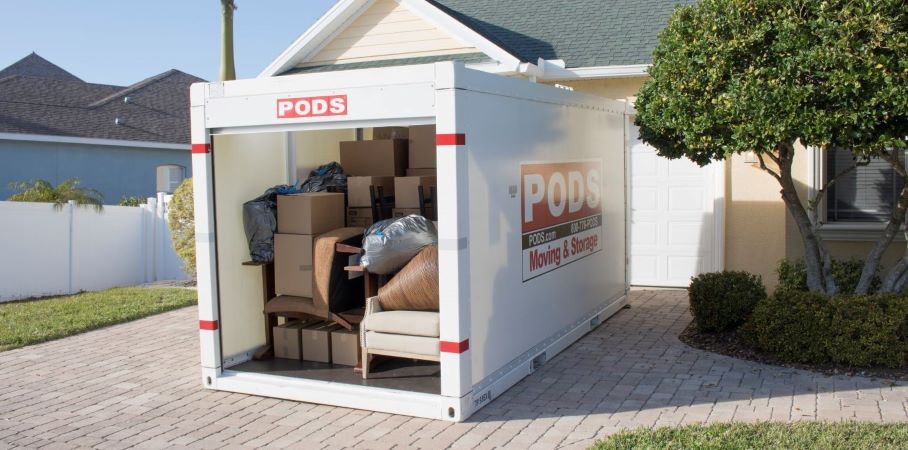 Moving PODS container in driveway