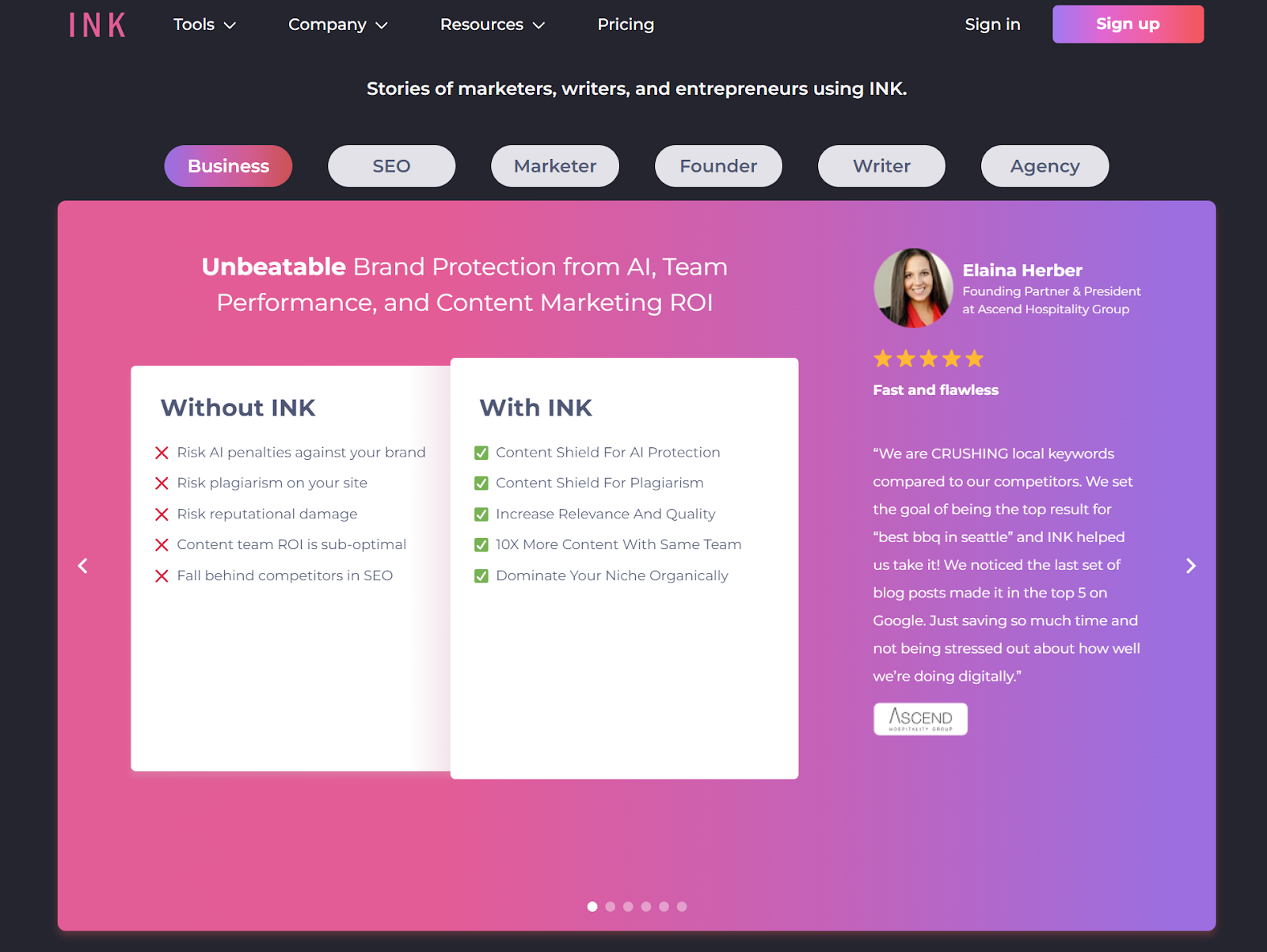 Ink For All copywriting tool