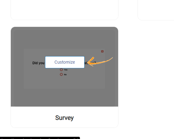Selecting a predefined survey overlay template to customize
