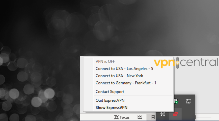 ExpressVPN tray icon