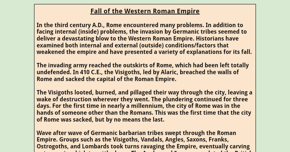 Roman Empire Dbq Analysis
