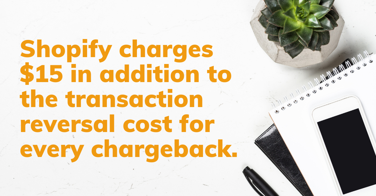 Shopify chargeback fee