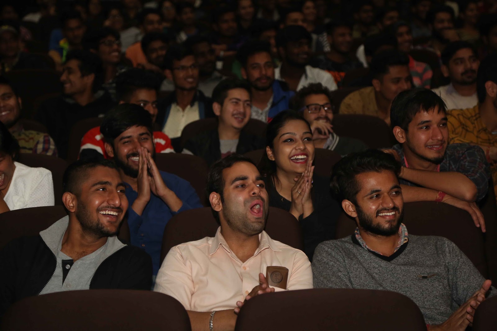 Students of LPU enjoying live stand up comedy by India's top Stand-up Comedian Sorabh Pant.JPG