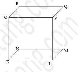 Diketahui kubus KLMN.OPQR dengan panjang rusuk 4 cm, dan titik A adalah berpotongan garis LN dan KM,  maka jarak antara titik K dengan A adalah....