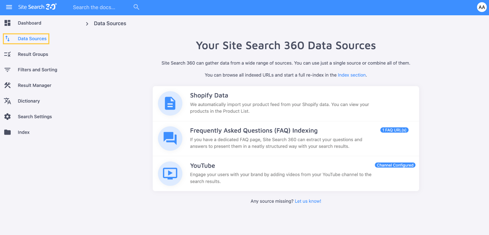 Data Sources section