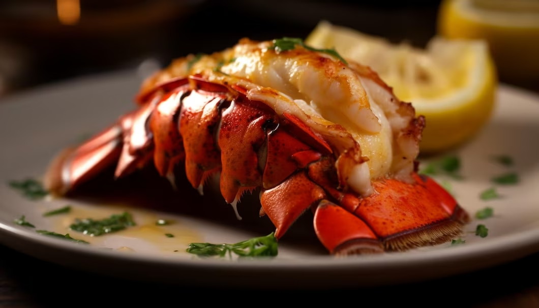a fresh plate of grilled lobster