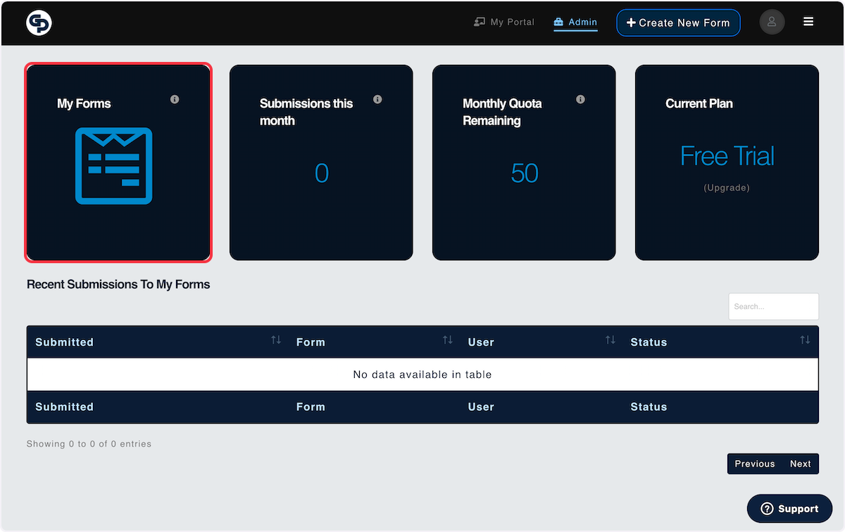 Go to your My Forms screen.