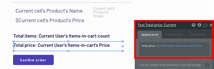 Shopify clone app checkout total price