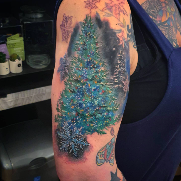 Big Christmas Tree Tattoo