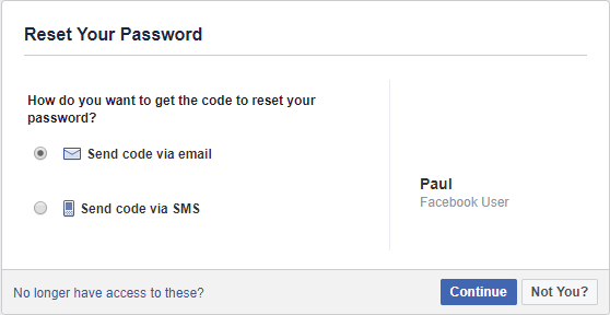 reset your password facebook