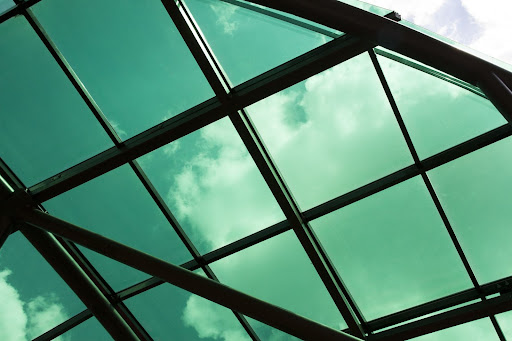 Green Tinted Glass Used as Aesthetic Roofing